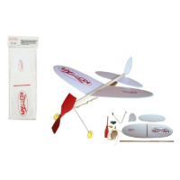 Letadlo Komár házecí model na gumu polystyren/dřevo 38x31cm v sáčku