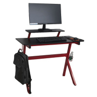 PC stůl / herní stůl, červená / čierna, LATIF