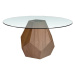 Estila Luxusní jídelní stůl Vita Naturale vícehranný kulatý hnědý 150cm