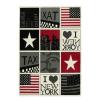 Dětský koberec Kids 531944/51935 USA New York červený