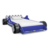 Dětská postel ve tvaru závodního auta modrá 90 × 200 cm