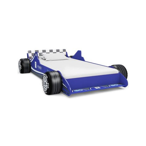 SHUMEE dětská postel ve tvaru závodního auta 90 × 200 cm, modrá