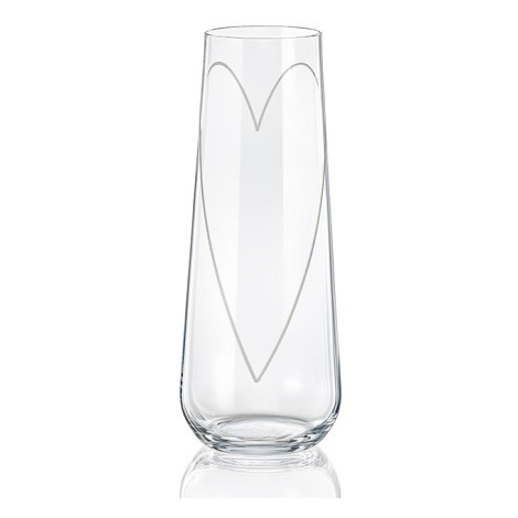 Crystalex GLASS HEART sklenice na prosecco 250 ml, 2 ks Crystalex-Bohemia Crystal