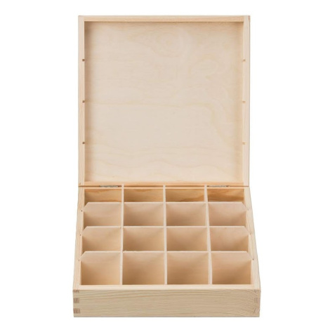Dřevěná krabička na čaj (16 přihrádek)
