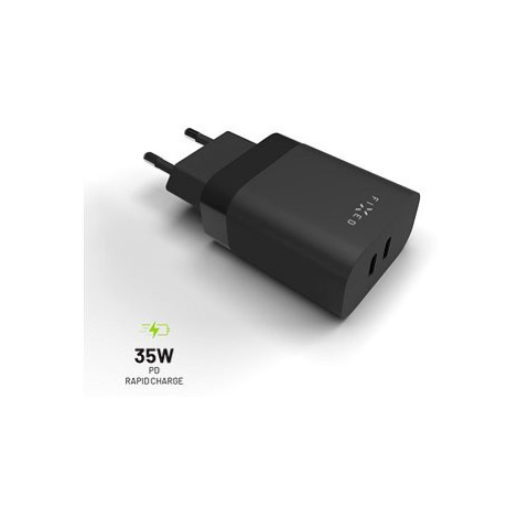 FIXED PD Rapid Charge s 2x USB-C výstupem a podporou Power Delivery 3.0 35W černá