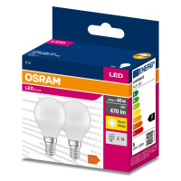 2PAK LED žárovka LED E14 P45 4,9W = 40W 470lm 3000K Teplá 200° OSRAM VALUE