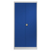 mauser Ocelová skříň s otočnými dveřmi, 4 police, h 420 mm, světle šedá / ultramarínová, od 2 ks