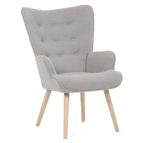 Křeslo ušák Bouclé GREY2, šedá Autronic