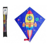 Teddies Drak létající nylon kosmická raketa 10x72cm 70x60cm