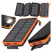 Solární Powerbanka Nabíječka 10000 mAh Svítilna 4 Panely Solar Panel