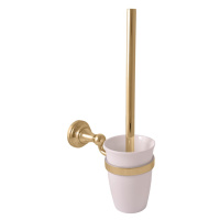 SLEZAK-RAV WC štětka, miska keramika, zlato Koupelnový doplněk MORAVA RETRO, Barva: zlatá MKA050