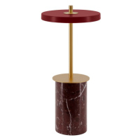 Červená mramorová LED stmívatelná stolní lampa s kovovým stínidlem (výška 25,5 cm) Asteria Move 