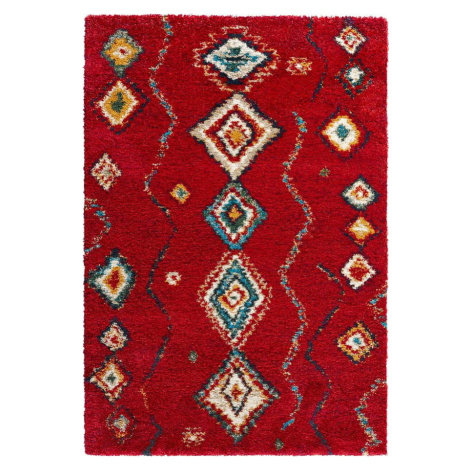 Červený koberec Mint Rugs Geometric, 80 x 150 cm
