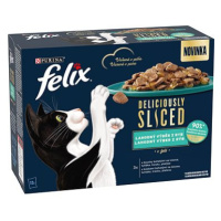 Felix Deliciously Sliced Tasty Shreds multipack losos, tuňák, treska a platýs v želé 12 × 80 g