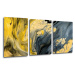 Impresi Obraz Abstraktní žluto šedý - 120 x 60 cm (3 dílný)