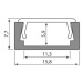 Přisazený hliníkový profil černý PG2 16x8mm s černým difuzorem 1m McLED ML-761.023.74.1