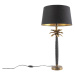 Art deco stolní lampa bronzová s černým odstínem 35 cm - Areka