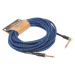 Cascha Professional Line Guitar Cable, Angled, Tweed Blue, 9 m