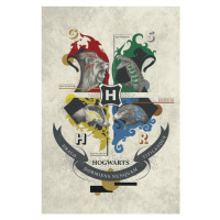 Umělecký tisk Harry Potter - Hogwarts Crest, 26.7 × 40 cm