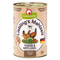 Výhodné balení GranataPet Liebling's Mahlzeit 24 x 400 g - bažant a drůbeží