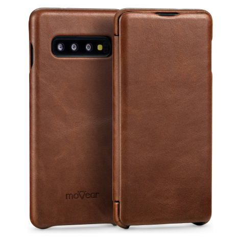 Pouzdro kožené na Samsung Galaxy S10 slim book Case hnědé Movear