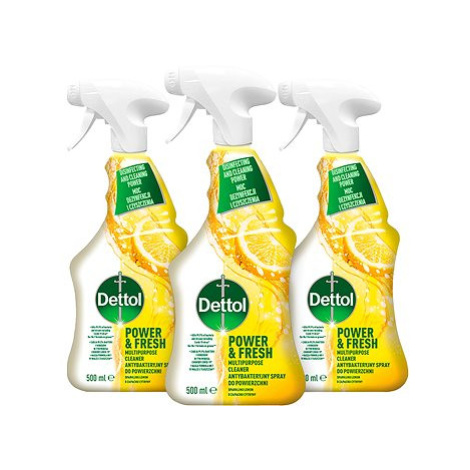 DETTOL Antibakteriálni sprej na povrchy Citron a limeta 3× 500 ml