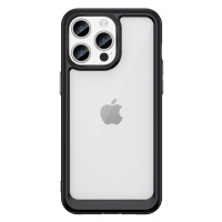 Silikonové pouzdro Space s barevným rámem na iPhone 15 PRO 6.1 Black