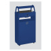 VAR Nádoba na odpad s popelníkem, objem 60 l, š x v x h 480 x 960 x 250 mm, modrá RAL 5010