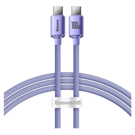 Baseus Crystal Shine Series kabel USB-C/USB-C (100W) 1,2m fialový