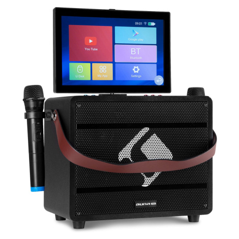 Auna Pro Spin 8, karaoke systém, 12,1" dotykový displej, 2 UHF mikrofony, WiFi, BT, USB, SD, HDM