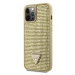 Pouzdro Guess Rhinestones Triangle Metal Logo kryt pro Apple iPhone 12 PRO MAX Gold