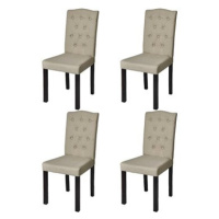 Jídelní židle 4 ks béžové textil