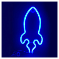 ACA Lighting RAKETA, 87 neonová LED lampička na baterie (3xAA)/USB, modrá, IP20, 13.5x2x27cm X04