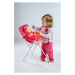 Židlička jídelní skládací pro panenku miminko vysoká 60cm v sáčku kov