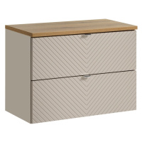 Comad Závěsná skříňka pod umyvadlo Viva Cashmere s deskou 80 cm kašmír/dub coast evoke