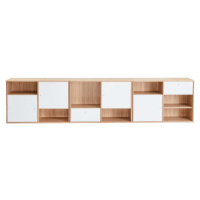 Bílá nízká komoda v dekoru dubu 267x61 cm Mistral - Hammel Furniture