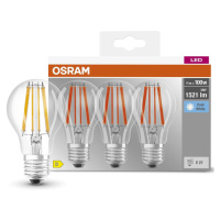 3PAK LED žárovka LED E27 A60 CL 11W = 100W 1521lm 4000K Neutrální 300° Filament OSRAM BASE