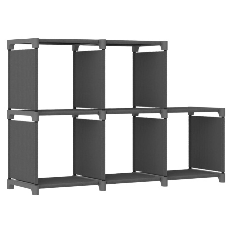 vidaXL Výstavní police s 5 přihrádkami šedá 103 x 30 x 72,5 cm textil