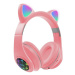 Oxe Bluetooth bezdrátová dětská sluchátka s ouškama, růžová H-807-P