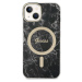 Guess Marble MagSafe kryt + Bezdrátová nabíječka pro iPhone 14 černá
