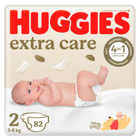 Huggies Extra Care 2 3–6 kg dětské pleny 82 ks