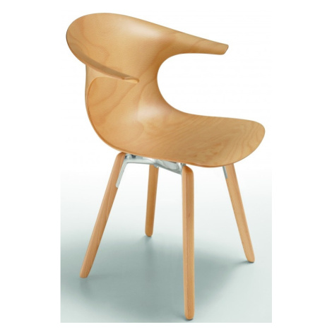 INFINITI - Židle LOOP 3D WOOD s dřevěnou podnoží