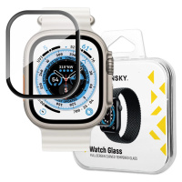 Wozinsky Full Glue Tvrzené sklo pro Apple Watch Ultra 49mm 9H Celoplošné tvrzené sklo s černým r