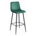 Set čtyř barových židlí POZZA sametové zelené (černé nohy) 4 ks
