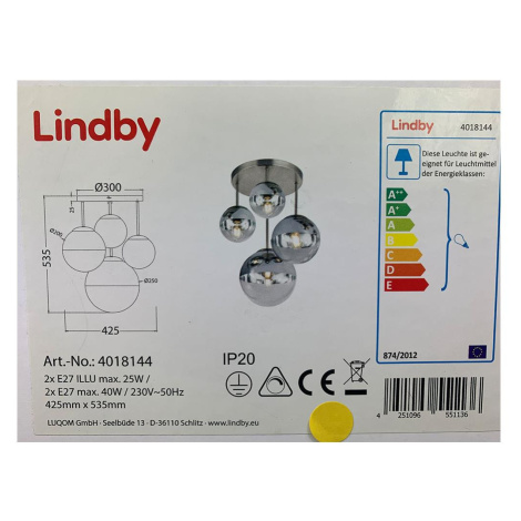 Lindby Lindby - Stropní svítidlo RAVENA 2xE27/40W/230V + 2xE27/25W/230V