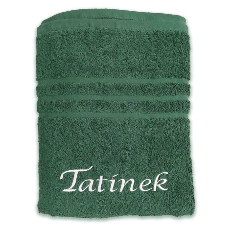 Top textil Osuška s nápisem "Tatínek" 70x140 cm Barva: tmavě zelená