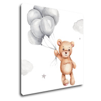 Impresi Obraz Medvídek s balonky - 40 x 40 cm