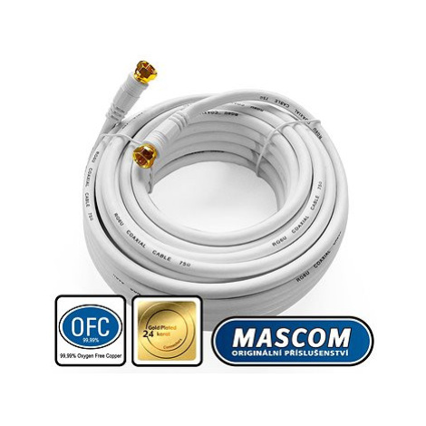 Mascom satelitní kabel 7676-100W, konektory F 10m