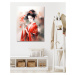 Obrazy na stěnu - Japonská paní Rozměr: 40x50 cm, Rámování: vypnuté plátno na rám