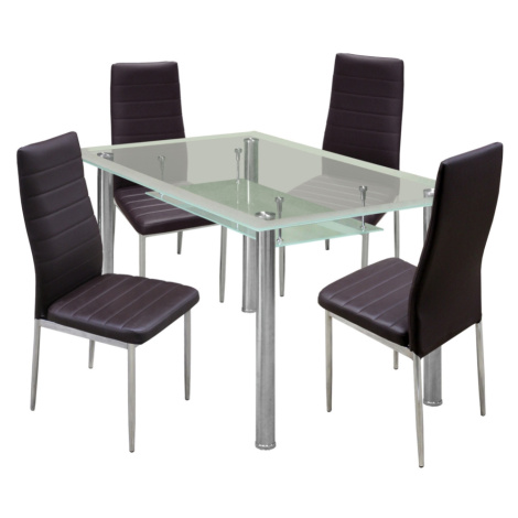 Jídelní stůl PATKAI + 4 židle SNAEFELL, hnědá Idea